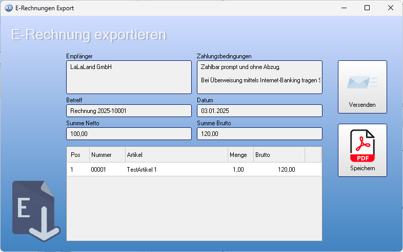 E-Rechnung Export