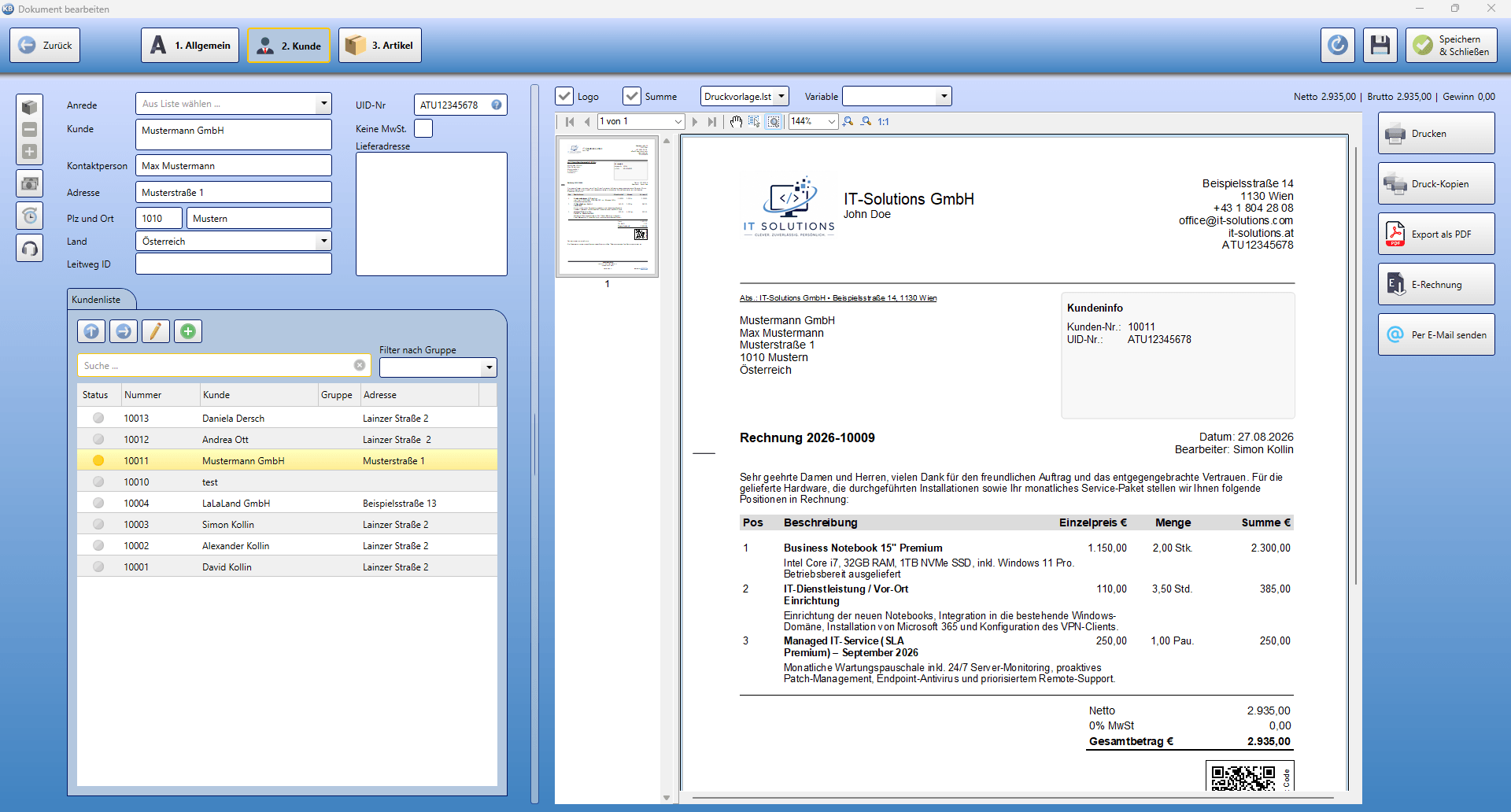 Kundenverwaltung IT Software