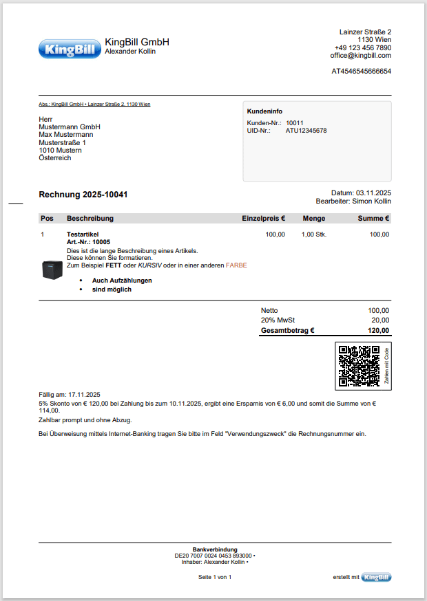 In wenigen Klicks zur fertigen Rechnung