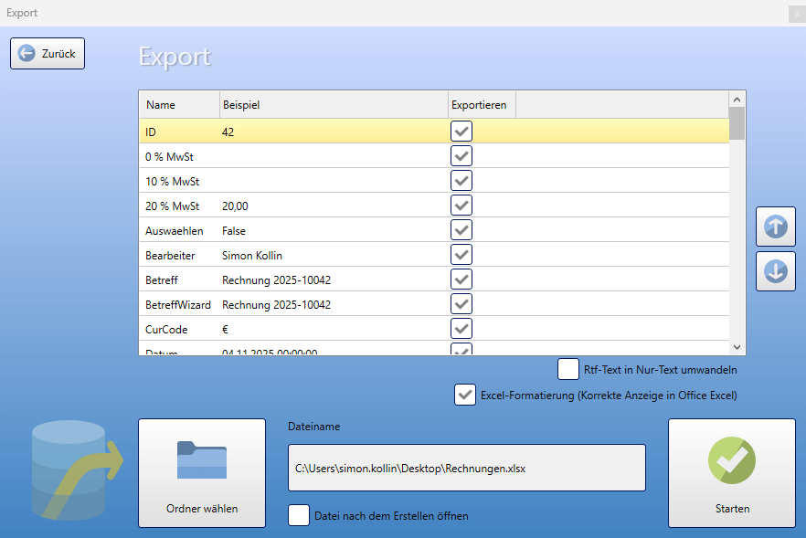 KingBill Daten exportieren
