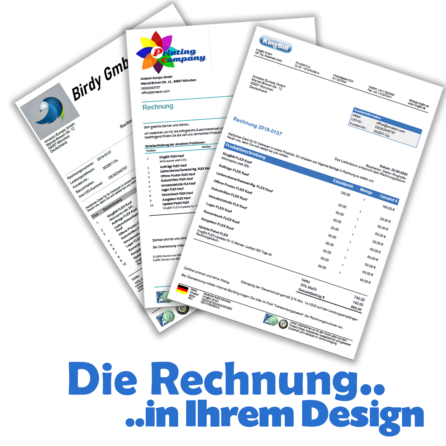 Rechnungsdesigns für jeden Geschmack